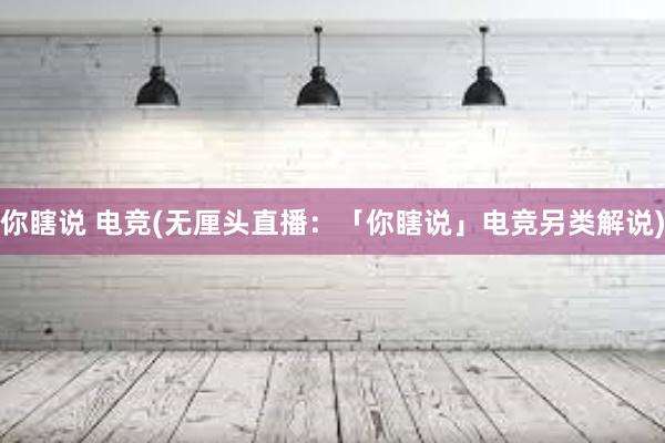 你瞎说 电竞(无厘头直播：「你瞎说」电竞另类解说)