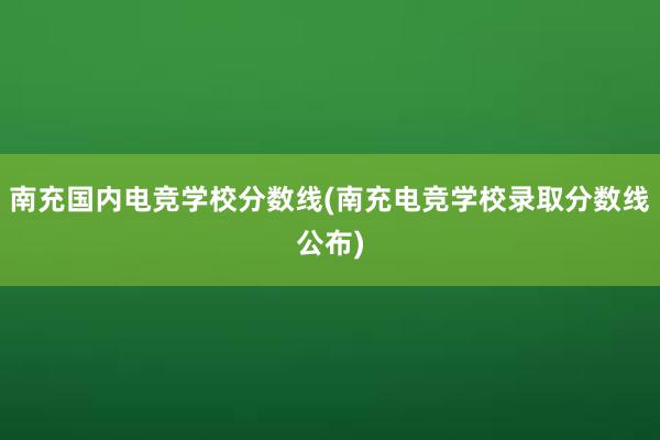 南充国内电竞学校分数线(南充电竞学校录取分数线公布)