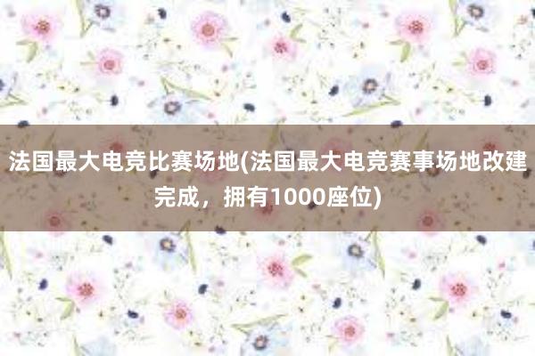 法国最大电竞比赛场地(法国最大电竞赛事场地改建完成，拥有1000座位)