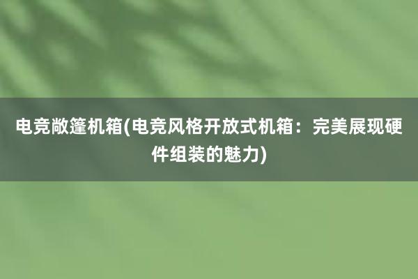 电竞敞篷机箱(电竞风格开放式机箱：完美展现硬件组装的魅力)