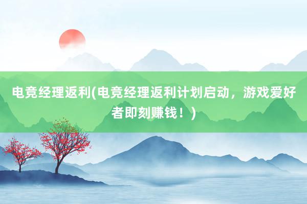 电竞经理返利(电竞经理返利计划启动，游戏爱好者即刻赚钱！)