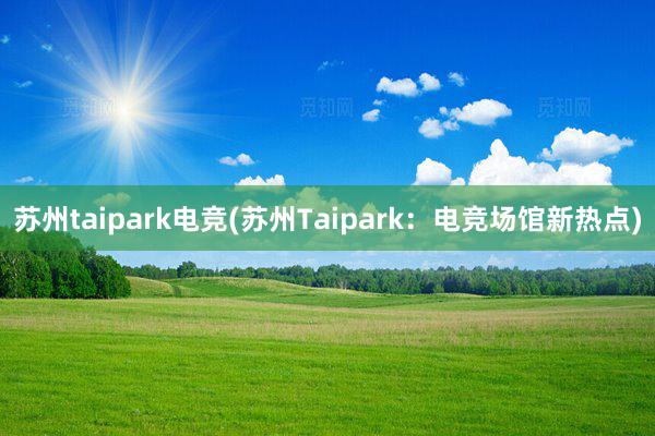 苏州taipark电竞(苏州Taipark：电竞场馆新热点)