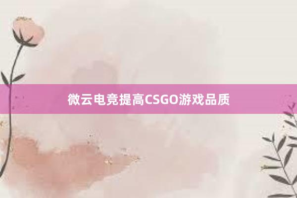 微云电竞提高CSGO游戏品质