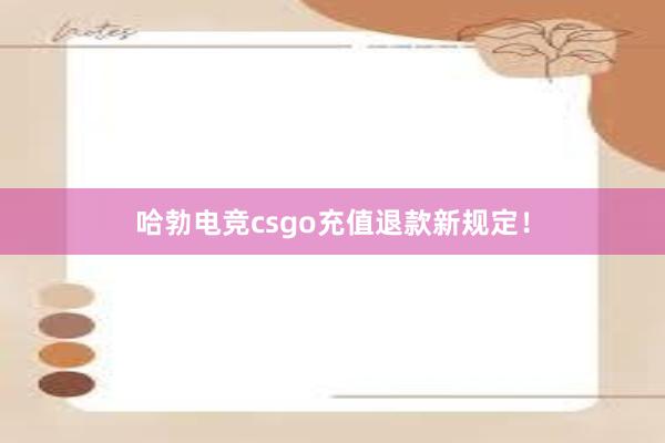 哈勃电竞csgo充值退款新规定！