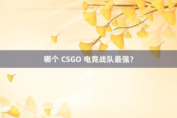 哪个 CSGO 电竞战队最强？