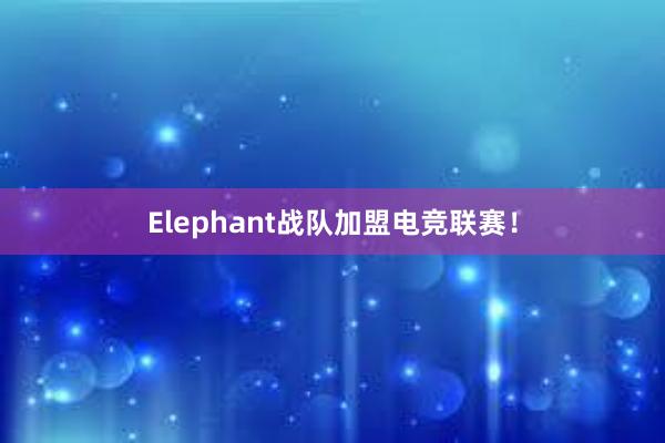 Elephant战队加盟电竞联赛！