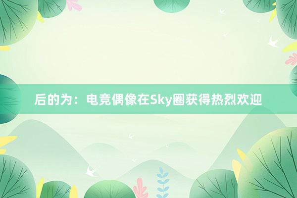 后的为：电竞偶像在Sky圈获得热烈欢迎