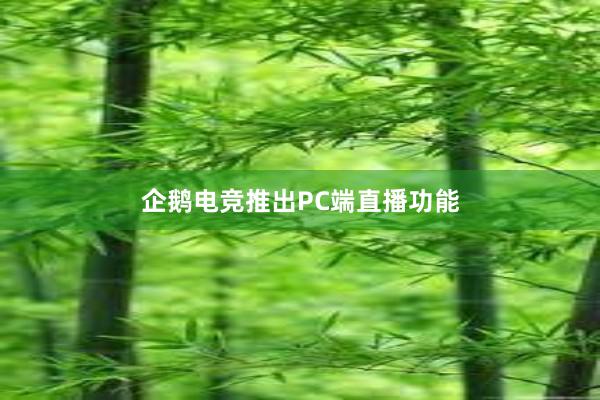 企鹅电竞推出PC端直播功能