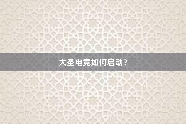 大圣电竞如何启动？