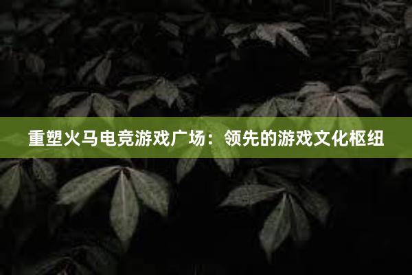 重塑火马电竞游戏广场：领先的游戏文化枢纽