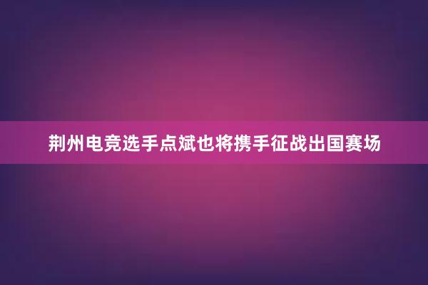 荆州电竞选手点斌也将携手征战出国赛场