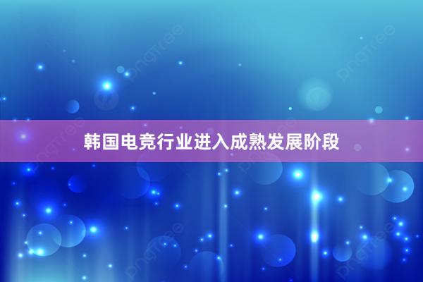 韩国电竞行业进入成熟发展阶段